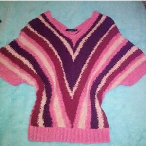 Vibrant Striped V-Neck Sweater